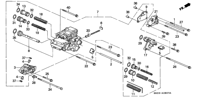 1993 Honda Civic AT Servo Body Diagram