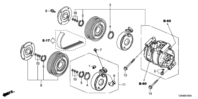 2016 Honda Accord A/C Compressor Diagram