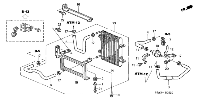 2003 Honda Civic ATF Cooler Diagram