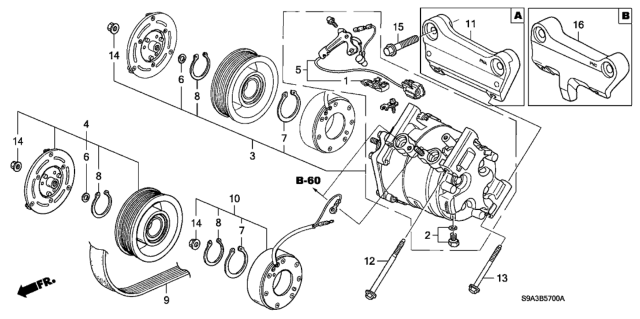 2002 Honda CR-V Protector Set, Thermal Diagram for 38908-PNB-006