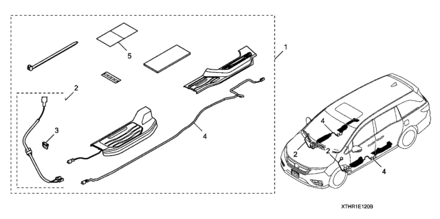 2020 Honda Odyssey Illuminated Side Sill Kit Diagram