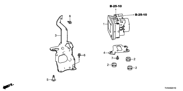 2018 Honda Accord Modulator Assembly, Vsa (Rewritable) Diagram for 57100-TVC-A53