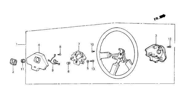 1985 Honda CRX 2 Door HF KH 5MT Steering Wheel Diagram