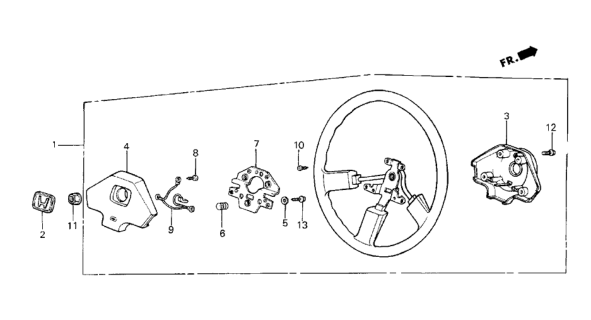 1986 Honda CRX Wheel, Steering (Black) (Nippon Purasuto) Diagram for 53110-SB2-013ZA