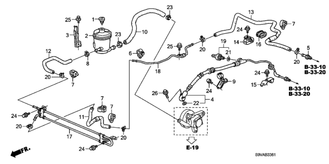 2008 Honda Pilot P.S. Lines Diagram