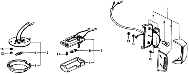 1976 Honda Civic 5 Door ** KL 4MT Interior Light - License Light Diagram