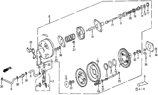 1986 Honda Prelude Seal, Piston Diagram for 46411-692-003