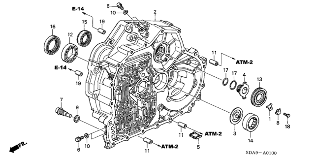 2004 Honda Accord Bearing, Needle (36X64X18) Diagram for 91102-PPV-003