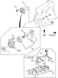 1994 Honda Passport 4 Door DX (4X2 4 CYLINDER) KA 5MT Oil Pump - Oil Strainer Diagram