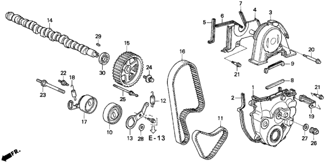 1996 Honda Prelude Camshaft - Timing Belt Diagram