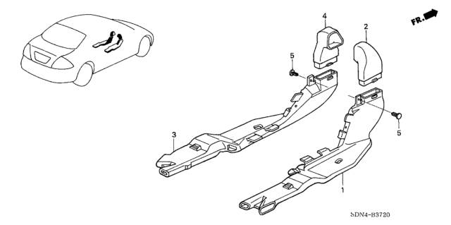 2006 Honda Accord Duct, L. RR. Heater Diagram for 83381-SDN-A00