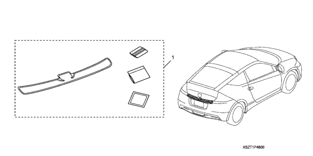 2014 Honda CR-Z REAR BUMPER APPLIQUE Diagram for 08P48-SZT-103