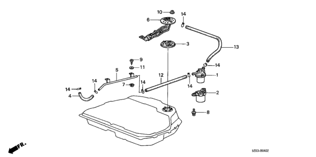 1986 Honda Accord Pipe, Fuel Joint Diagram for 17707-SE0-000