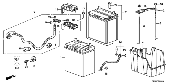 2013 Honda Fit Box, Battery Diagram for 31521-TF0-900