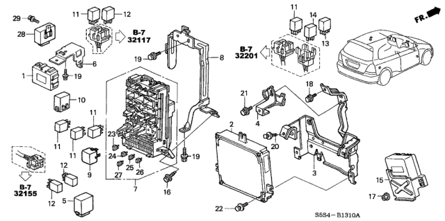 2005 Honda Civic Relay Assembly, Turn Signal And Hazard (Omron) Diagram for 38300-S5P-A01