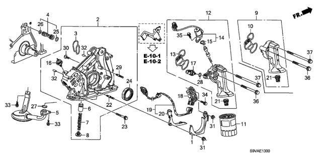 2008 Honda Pilot Sensor Assembly, Crank (1-2) Diagram for 37500-RCA-A01