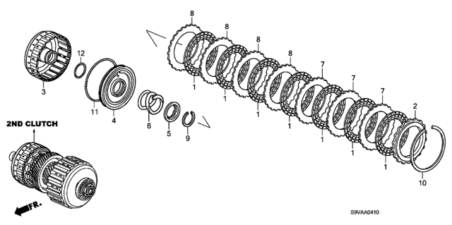 2008 Honda Pilot 5 Door LX-VP (2WD) KA 5AT AT Clutch (2nd) Diagram