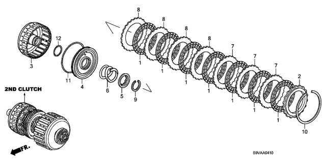 2008 Honda Pilot AT Clutch (2nd) Diagram