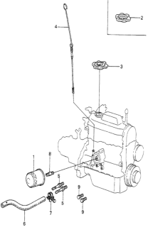 1982 Honda Prelude Dipstick, Oil Diagram for 15650-PC1-000