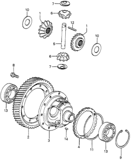 1985 Honda Accord 3 Door LX KA 4AT Differential Gear Diagram