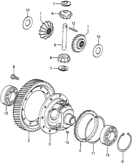 1985 Honda Accord Case, Differential Diagram for 41311-PC9-711