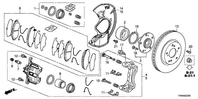 2013 Honda Civic Front Brake (1.8L) Diagram