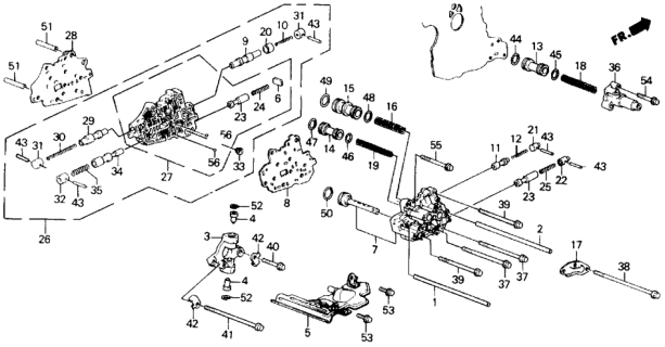 1990 Honda Prelude AT Secondary Body - Servo Body Diagram