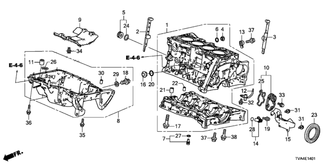 2019 Honda Accord Cylinder Block - Oil Pan (2.0L) Diagram