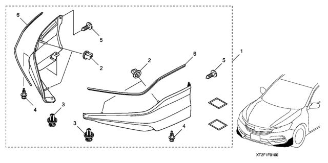 2016 Honda Accord Front Ub Spoiler Yr-591P Diagram for 08F01-T2F-181