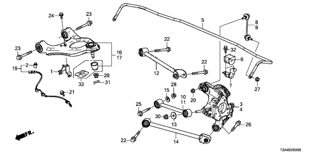 2016 Honda Accord Knuckle, Left Rear Diagram for 52215-T2F-A00