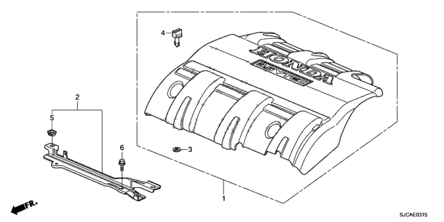 2014 Honda Ridgeline Engine Cover Diagram