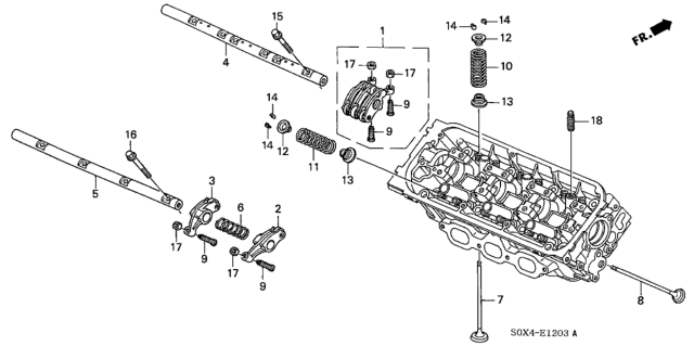 2004 Honda Odyssey Arm Assembly, Intake Rocker Diagram for 14620-PGE-A10
