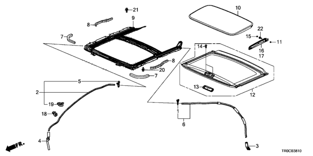 2014 Honda Civic Valve, FR. Drain (Sunroof) Diagram for 70052-TR0-A00