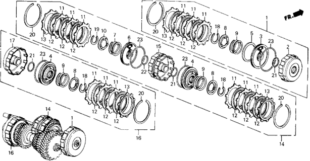 1989 Honda Accord Clutch Assy., Second Diagram for 22600-PF4-030