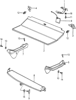 1979 Honda Accord 3 Door STD KH HMT Rear Shelf Diagram