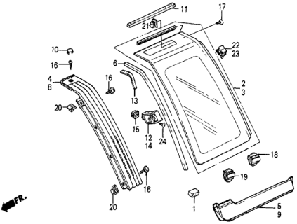 1986 Honda Civic Quarter Window Diagram