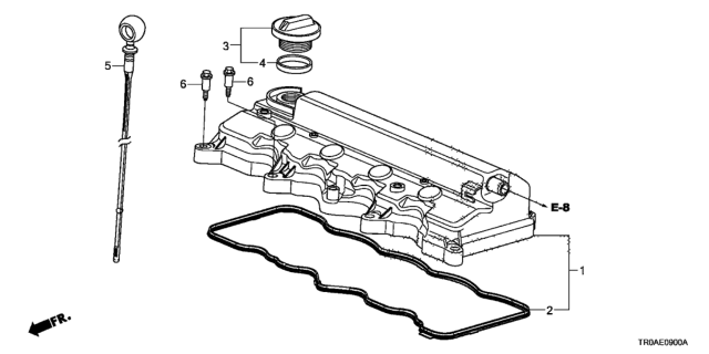 2013 Honda Civic Cylinder Head Cover (1.8L) Diagram