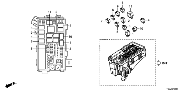 2018 Honda Civic Control Unit (Engine Room) Diagram 2