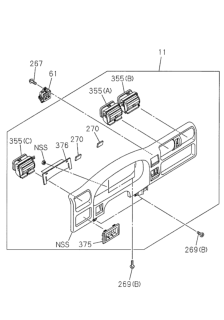 2001 Honda Passport Instrument Panel Garnish Diagram