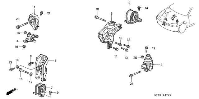 1996 Honda Accord Engine Mount Diagram