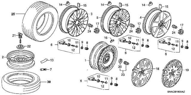 2010 Honda Civic Disk, Wheel (15X4T) (Black) (Topy) Diagram for 42700-SNA-A51