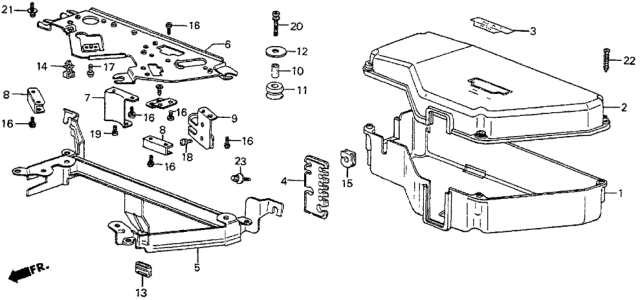 1985 Honda Prelude 2 Door SI KA 5MT Control Box Cover Diagram