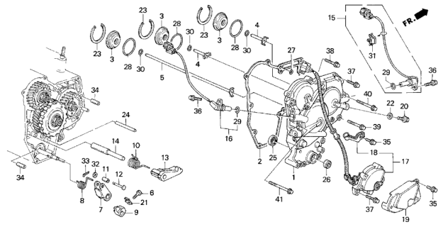 1995 Honda Odyssey Spring, Parking Pawl Diagram for 24552-PX4-000