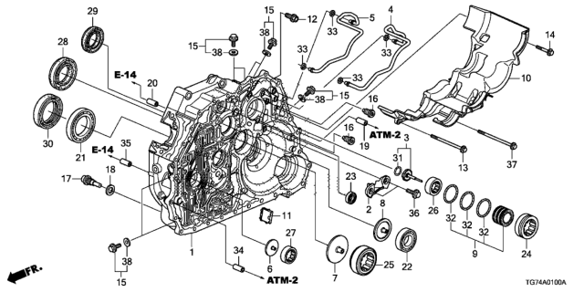 2019 Honda Pilot Case Diagram for 21110-RT4-010