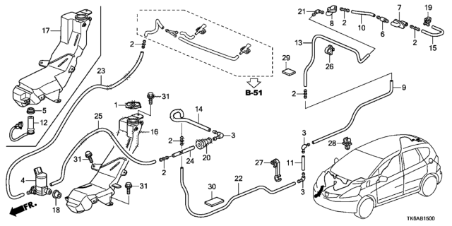 2013 Honda Fit Windshield Washer Diagram