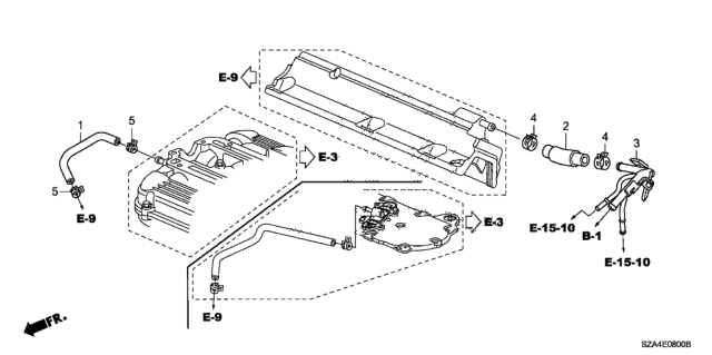 2013 Honda Pilot 5 Door EX-L (2WD/LEATHER/RES) KA 5AT Breather Tube Diagram