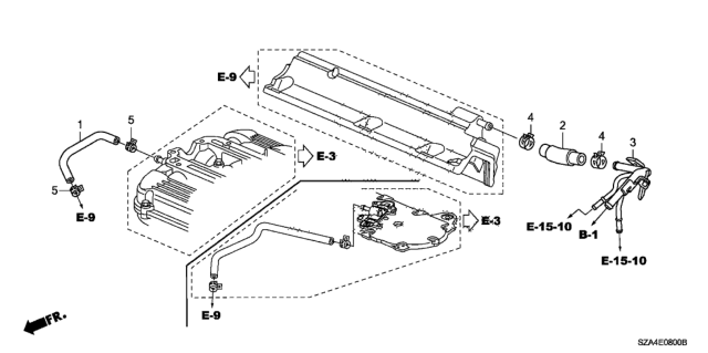 2013 Honda Pilot Pipe, Breather Diagram for 17137-RN0-A00