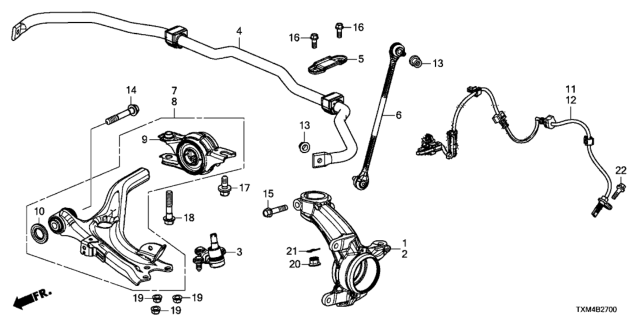 2020 Honda Insight Front Knuckle Diagram