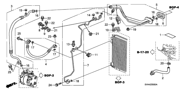 2009 Honda Civic A/C Hoses - Pipes Diagram