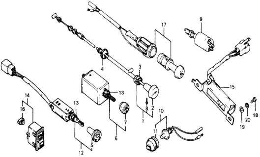 1976 Honda Accord Dashboard Switches Diagram